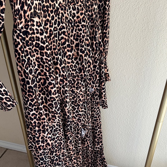 Tiered Ruffle Leopard Print High/Low Maxi Dress - Picture 5 of 9